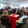 Listening to speakers at Research Resources Day