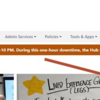 Screenshot of The Hub. ServiceCenter is located on the right hand side menu.